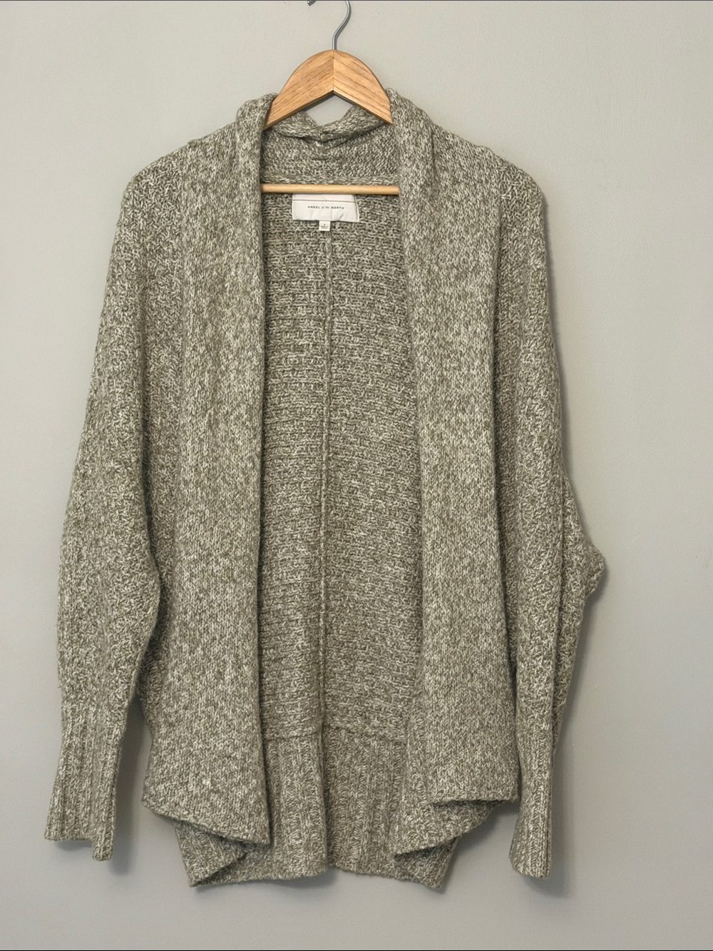 Anthropologie Angel of the North S/M Open Knit Sweater Green White Alpaca Blend